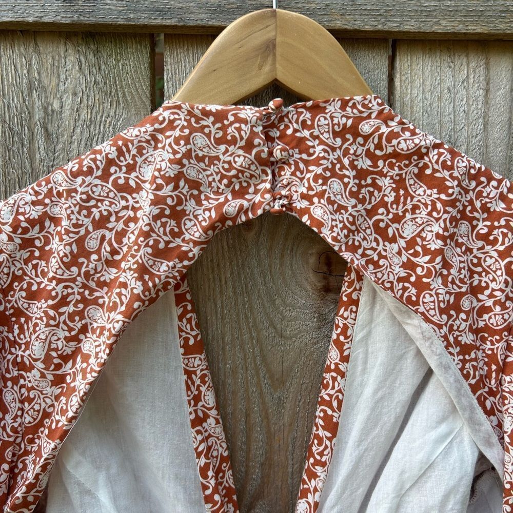 O.P.T. Orange Paisley Cut Out Long Sleeve Dress - Picture 9 of 12